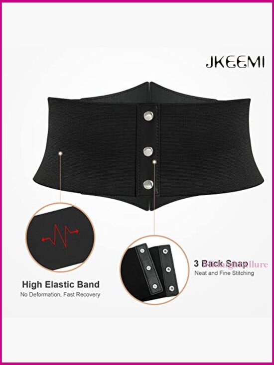 Wide Elastic Corset Belt with Metal O-Ring Heart-Ring for Waist Shaping main image 7